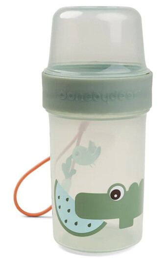 Done By Deer To Go 2-Way Snack Container L Croco