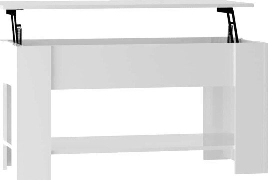 Salongbord høyglans hvit 101x49x52 cm konstruert tre