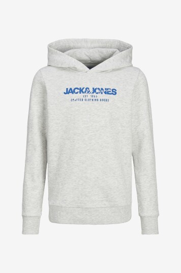 Jack & Jones Junior Collegegenser jjAlvis Sweat Hood Jnr Hvit