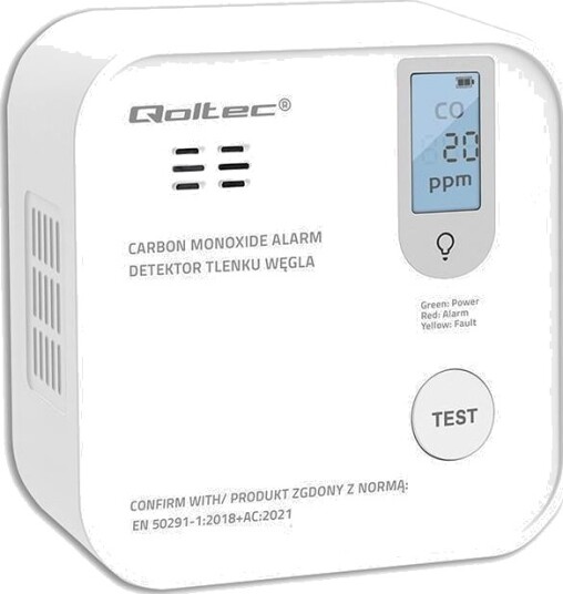 Qoltec Karbonmonoksidalarm Batteridrevet 85dB