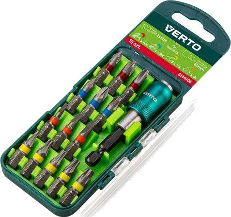 Verto Bitsholdersett 66H606 25 mm, 3 X PH, 3 X PZ, 3 X SL, 5 X TX 15 Deler