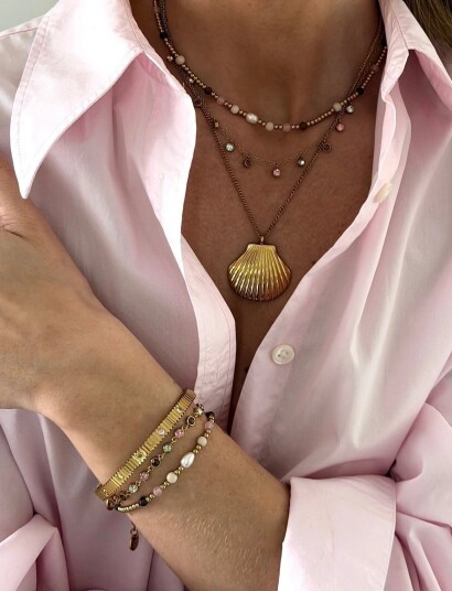 Bud to rose Claire Bangle Mix/Gold Gold ONE SIZE Bud to rose Claire Bangle Mix/Gold Gold ONE SIZE