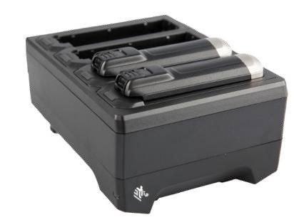 ZEBRA WT6000/RS6000 4SLOT SPARE BATTERY CHARGER ALLOWS TO CHARGE 4 SPARE BATTERIES FOR WEARABLE TERMINAL OR RING SCANNER. REQUIRES PWRS-14000-148R