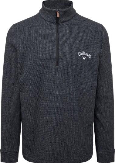 Callaway Odyssey Birdseye Jacquard Pullover CAVIAR L Callaway Odyssey Birdseye Jacquard Pullover CAVIAR L