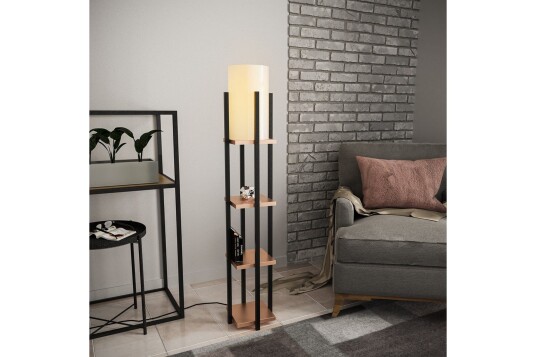 Gulvlampe Ratmompe Lumi Hyllehøyde: 29 cm Tre / Beige Tre / Beige