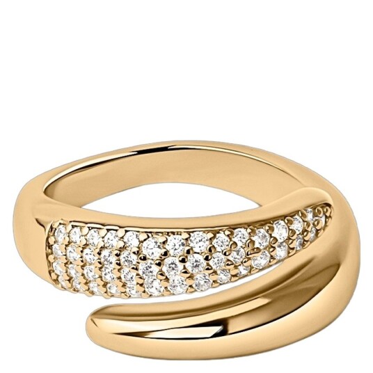 Muli Collection Adjustable Duo Zirconia Ring Gold Muli Collection Adjustable Duo Zirconia Ring Gold
