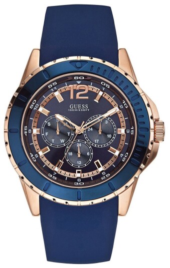 Guess Herreklokke W0485G1 Sporty Blå/Gummi Ø46 mm Guess Herreklokke W0485G1 Sporty Blå/Gummi Ø46 mm