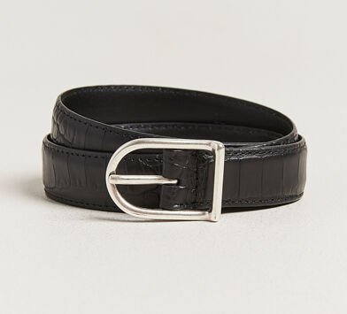 Anderson's Embossed 2,5cm Lether Belt Black