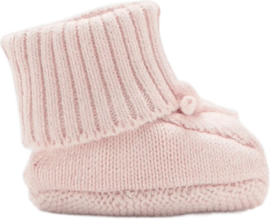 Mango Knitted Booties With Bow Pink ONE SIZE