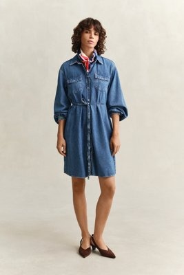 GANT Denim Volume Sleeve Shirt Dress Blue 38 GANT Denim Volume Sleeve Shirt Dress Blue 38