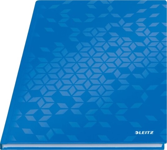 Leitz Wow   Notatbok   Innbundet   A4 210 X 297 Mm   80 Ark   Kvadratisk   Metallic Blå   Papp