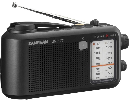 Sangean MMR-77 Bærbar FM/AM Radio med Teleskopisk Antenne - Svart Sangean MMR-77 Bærbar FM/AM Radio med Teleskopisk Antenne - Svart