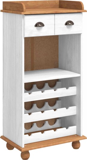 vidaXL Vinskap ASKIM Hvit 57 x 37 x 114 cm Heltre furu