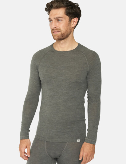 Danish Endurance Men"s Merino Long Sleeved Shirt - Grey - L