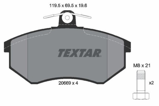 Bremseklosser TEXTAR 2066921 Bremseklosser TEXTAR 2066921