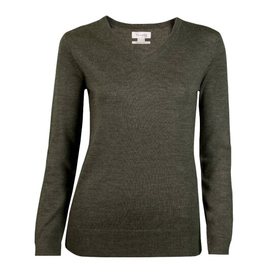 Tracker 3098 dame merinoull cardigan med v-hals kull 1 stk. STK-309810 Charcoal S