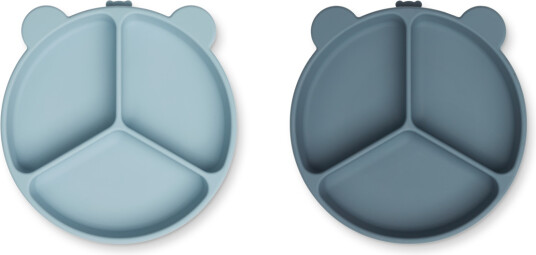 Liewood Sugekopptallerken 2Pack Sea Blå / Whale Blå Liewood Sugekopptallerken 2Pack Sea Blå / Whale Blå