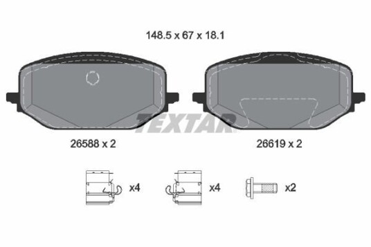 Bremseklosser TEXTAR 2658801 Bremseklosser TEXTAR 2658801