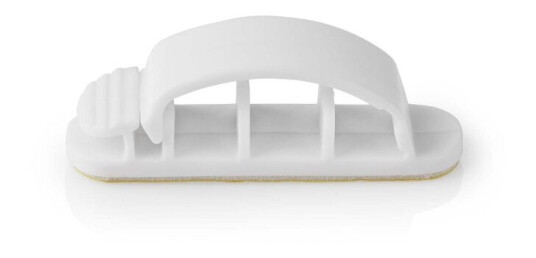 Nedis Kabelklips for 3 Kabler, Låst Design, Maks 7.5 mm, Hvit, 3-pakning