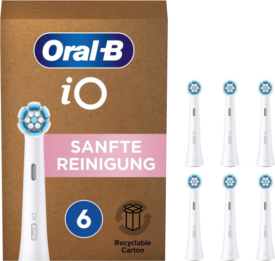 Oral-B Io Series Gentle Care Tannbørstehoveder Hvit 6-Pakning