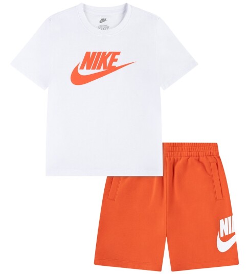 Nike Shorts Sett - T-skjorte/Shorts - Gress Oransje - Nike - 5 år (110) - Shorts Hvit