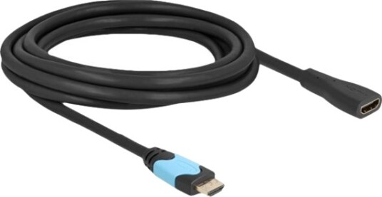 Delock High Speed Hdmi Forlengelseskabel Hdmi Hunn Til Hdmi Hann 3 M Trippel Beskyttelse Svart Turkis 8K 60Hz Støtte Up To 48 Gbps Data Transfer Rate