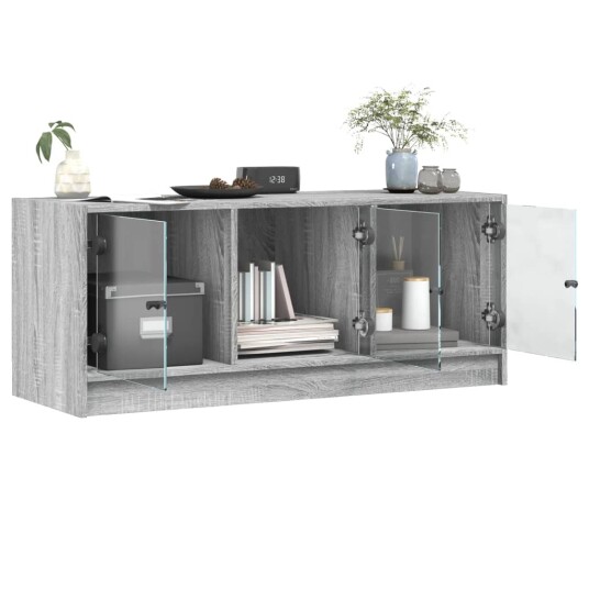 vidaXL TV-benk med dør grå sonoma 102x37x42 cm 8721012213616
