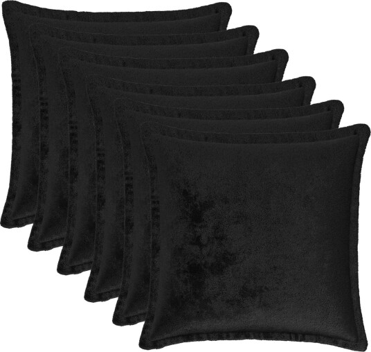 vidaXL Putetrekk 6 pcs HOUTEN Svart 40 x 40 cm Flanell