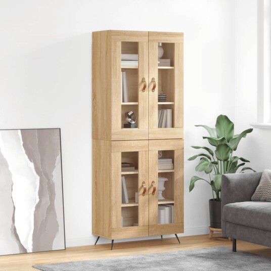 vidaXL Highboard sonoma eik 69,5x34x180 cm konstruert tre 8720845476748