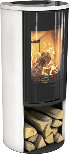 Contura 510G:2 Style Hvit Vedovn Med Glassdør Og Glasstopp Contura 510G:2 Style Hvit Vedovn Med Glassdør Og Glasstopp