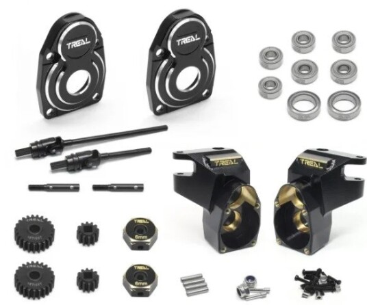 Treal Alu Front Axle Portals Kit SCX10 Pro