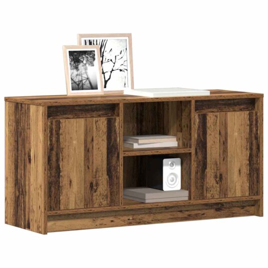 TV skap med LED stripelys Brun 100 x 34 x 50 cm Konstruert tre TV skap med LED stripelys Brun 100 x 34 x 50 cm Konstruert tre