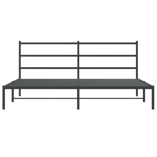 vidaXL Sengeramme i metall med sengegavl svart 180x200 cm 8721012302662