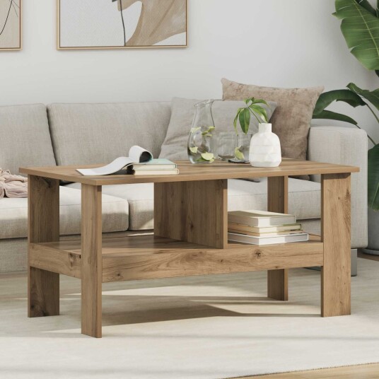 vidaXL Kaffebord Artisan Eik 90 x 50 x 45 cm Konstruert tre