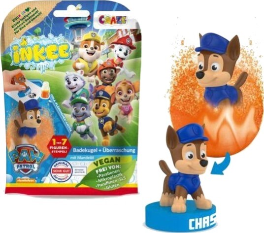 Craze Inkee Paw Patrol Badebombe 80 gram Cola Aroma Med Overraskelse! Craze Inkee Paw Patrol Badebombe 80 gram Cola Aroma Med Overraskelse!