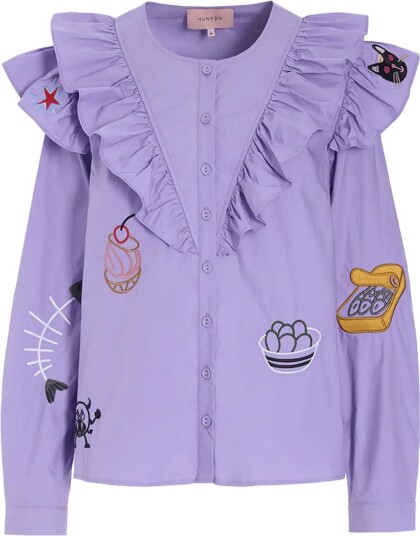 Hunkøn Nola Ruffle Shirt LAVENDER XS Hunkøn Nola Ruffle Shirt LAVENDER XS