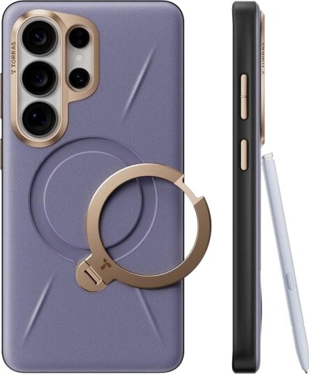 Torras Ostand Q3 VegSkin Mobildeksel for Samsung Galaxy S26 Ultra - Mørk Lilla med Stativ