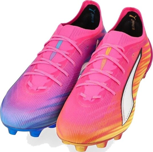 PUMA Ultra 6 Ultimate FG Showtime Poison Pink/PUMA White/Solstrøm/Bright Aqua/PUMA Svart Kvinner Gress (FG) størrelse 37