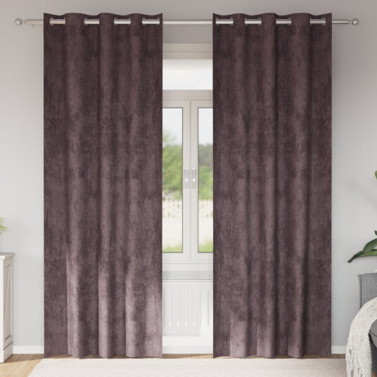 Gardin med gardiner 2 pcs Brun 260 x 140 cm Fløyel