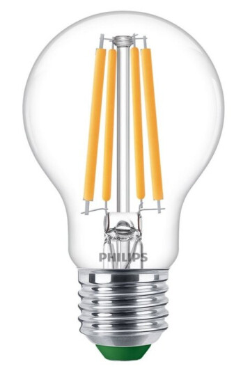 Philips - Led-Filamentlyspære - Form: A60 - Klar Finish - E27 - 4 W (Ekvivalent 60 W) - Varmt Hvitt Lys - 2700 K (En Pakke 2) Philips - Led-Filamentlyspære - Form: A60 - Klar Finish - E27 - 4 W (Ekvivalent 60 W) - Varmt Hvitt Lys - 2700 K (En Pakke 2)
