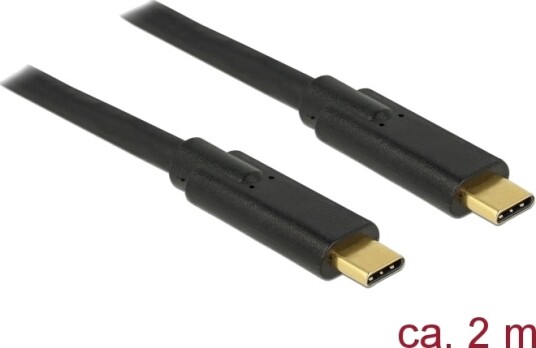 Delock Usb-Kabel Usb-C Hann Til Usb-C Hann Usb 3.1 Gen 1 5 A 2 M Svart
