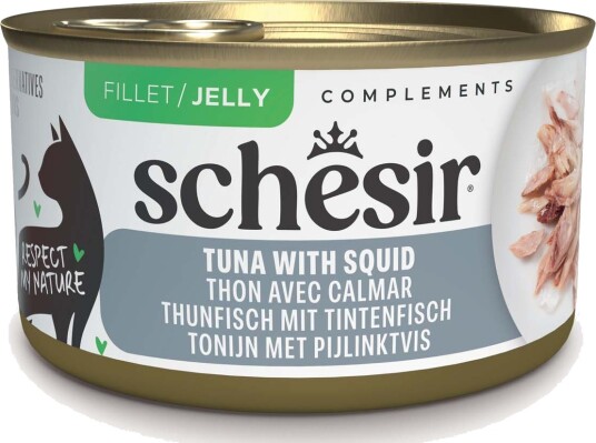 Schesir Våtfôr Complements I Gelé Tunfisk Med Blekksprut 12 X 70 G
