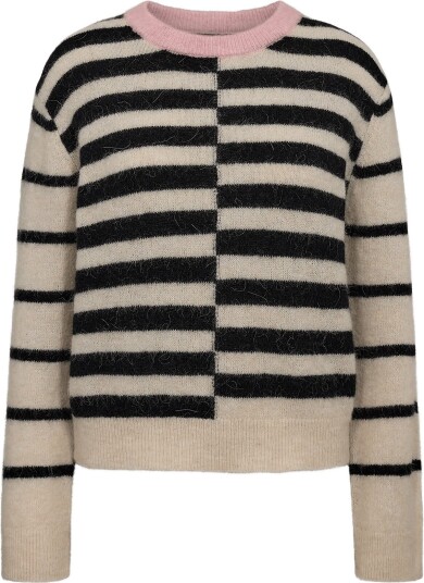 Nümph Nuriette Block Stripe Pullover CAVIAR L Nümph Nuriette Block Stripe Pullover CAVIAR L