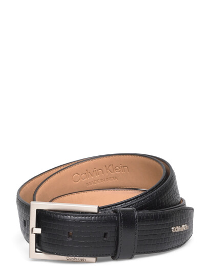 Calvin Klein Square Buckle Woven 32Mm Fixed Black 100