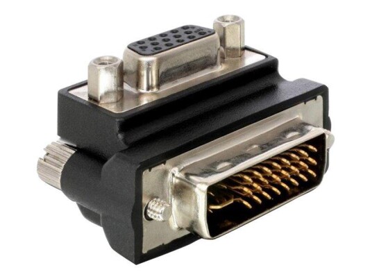 Delock VGA-adapter HD-15 til DVI-I Vinklet 90° Videotilbehør