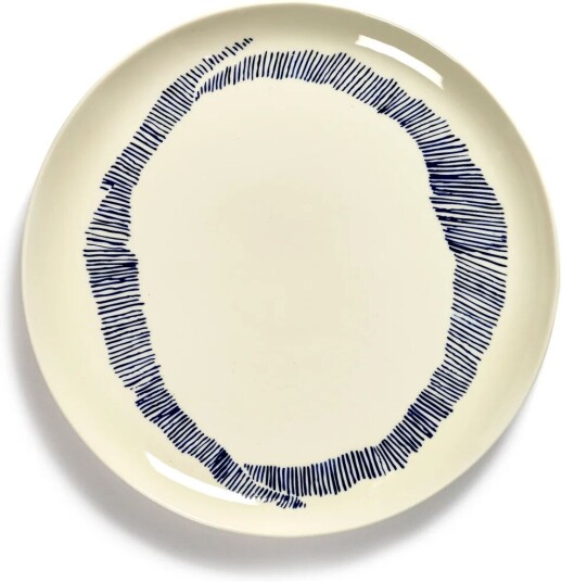 Serax Ottolenghi Feast tallerken L Ø26 cm 2-pakning White stripes-blue