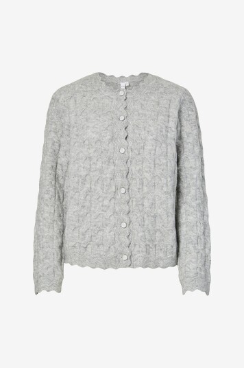 YAS Kardigan yasBubera LS Knit Cardigan Grå YAS Kardigan yasBubera LS Knit Cardigan Grå