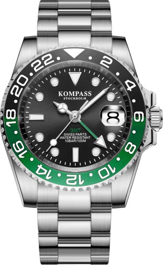 Kompass GMT Professional Sapphire Steel Black Green