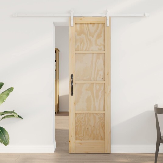 vidaXL Skyvedør Naturlig og Hvit 61 x 198,5 cm Heltre furu vidaXL Skyvedør Naturlig og Hvit 61 x 198,5 cm Heltre furu