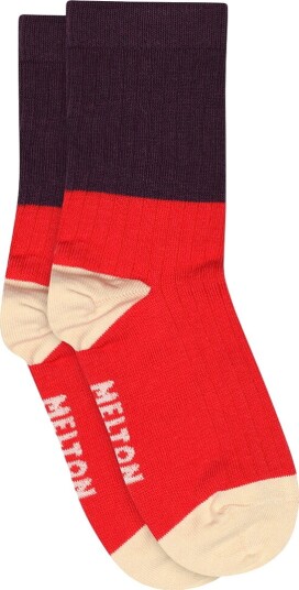 Melton Block Colour Socks POINSETTIA 31/34